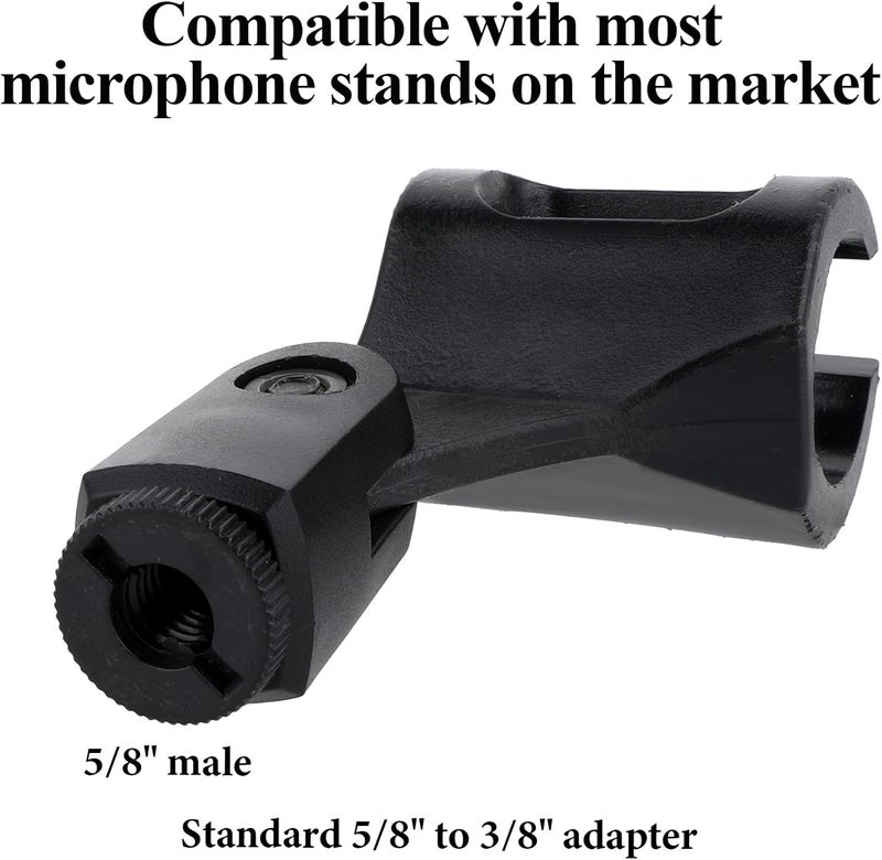 Styquenzer 4 PCS Microphone Holder, Adjustable Angle Mic Holder Clip for Stand Rubber Flexible Microphone Clip Black Wireless Mic Holders Clamp for Mics Stand Handheld Microphones Recording Condenser Microphones - Image 3